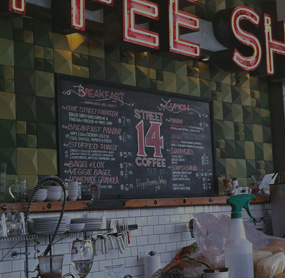 Digital menu boards for coffee shops