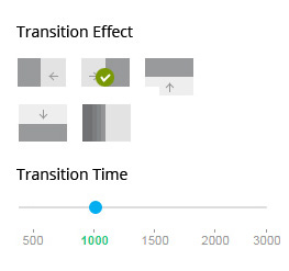 Set transition effect and time to your playlist