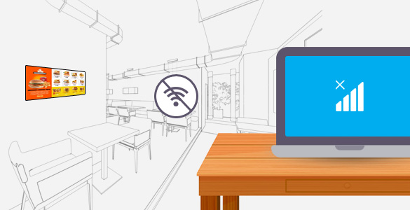 Run digital signage menu without internet access