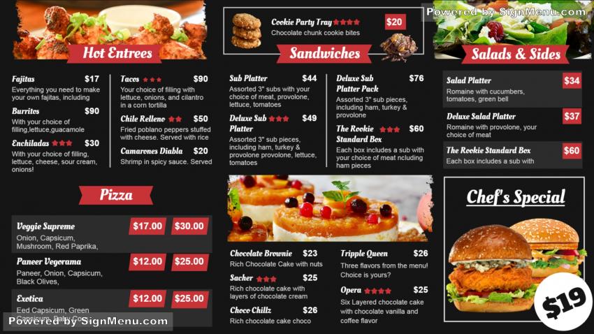 Digital Menu Board Templates