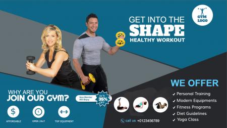 Digital signage template of a Gym