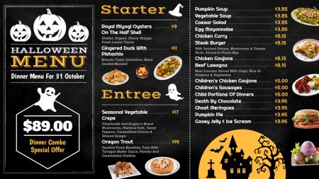 Template of a Restaurant (Halloween festival menu )