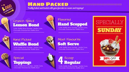 Hand packed ice-cream menu board