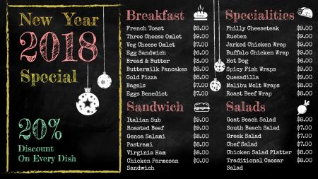 Template of a Burger Restaurant with New Year offers