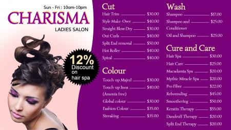 Digital Signage design for Salon