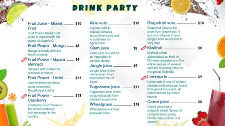 Drink Party Special Menu board Design