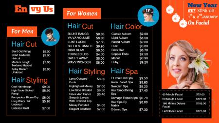 Template of a Hair grooming Salon for men