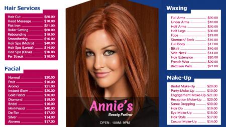 Template of a branded Beauty Parlour