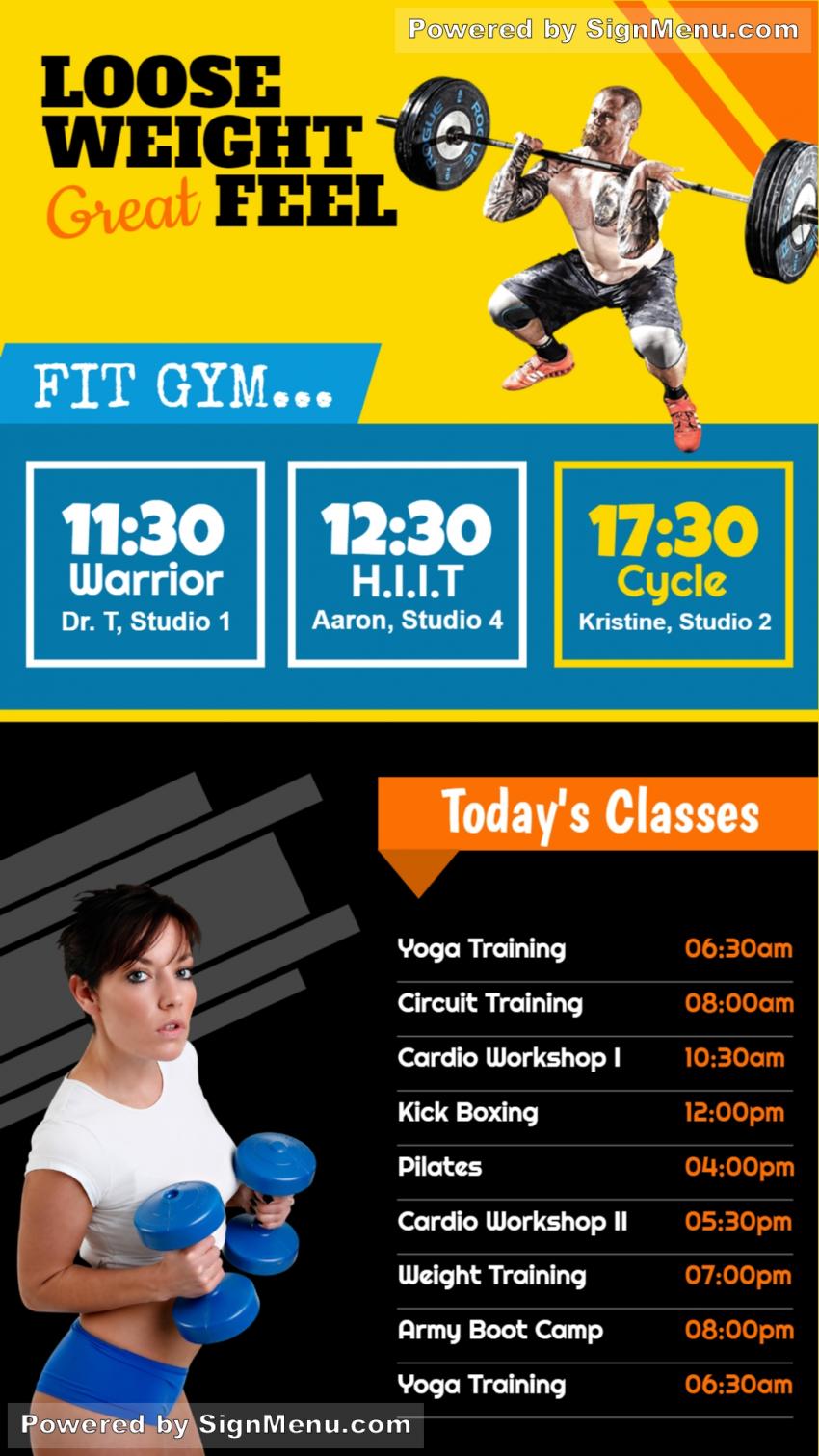 Multi gym signage template design