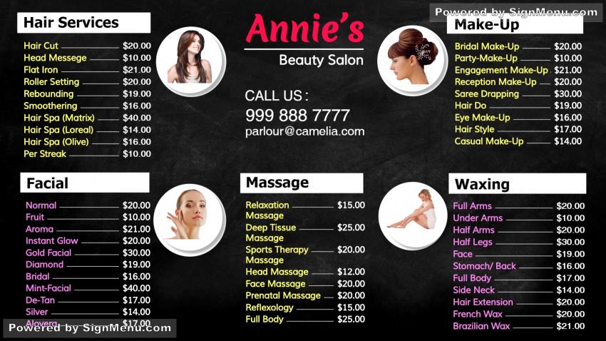 Template of a beauty Parlour