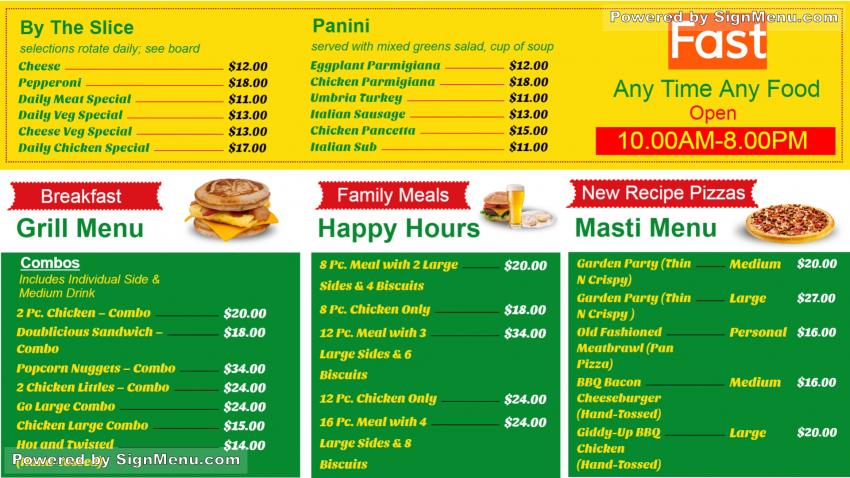 FAMFAST Menu Delivery【Menu & Prices】Aguascalientes