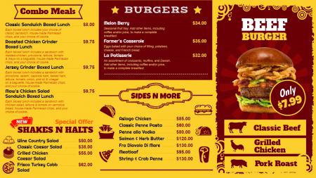 Bistro grill menu board template