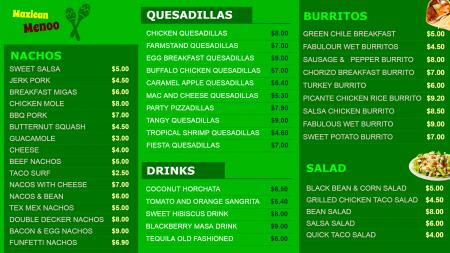 Color template of Mexican Restaurant