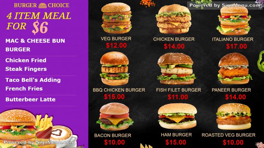 Template of a Burger Fast Food restaurant