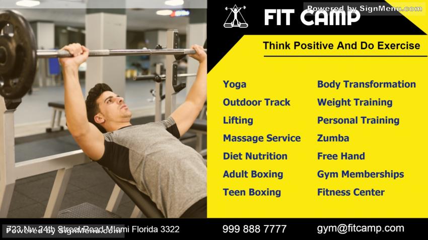 Manage Fitness Club Workout Signage