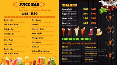 Colorful juice bar template