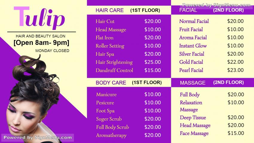 Signage Template of a Beauty Parlor
