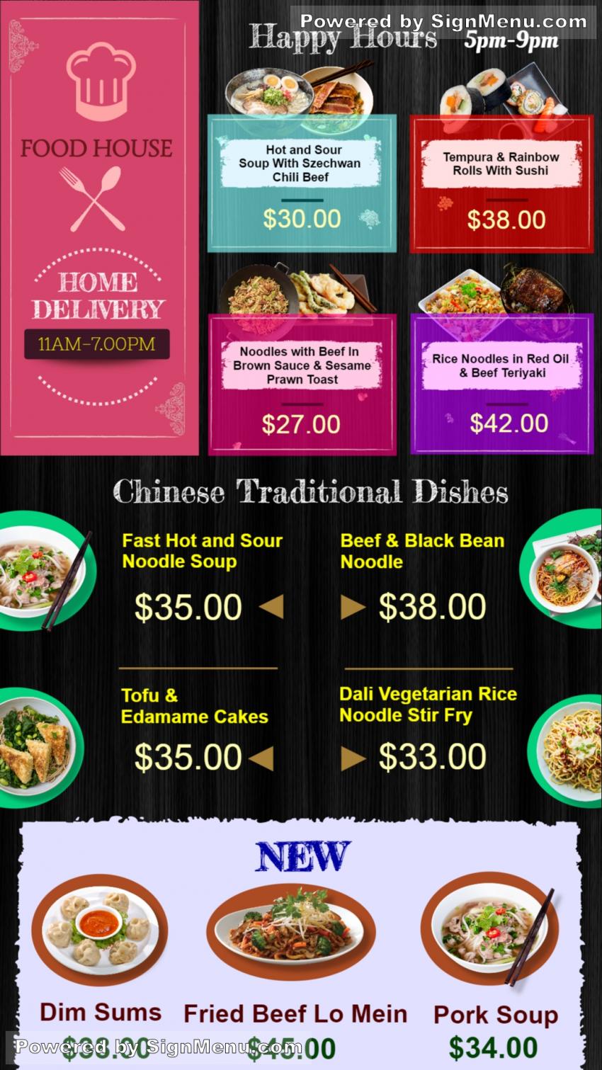 Chinese Food Catering Menu Template