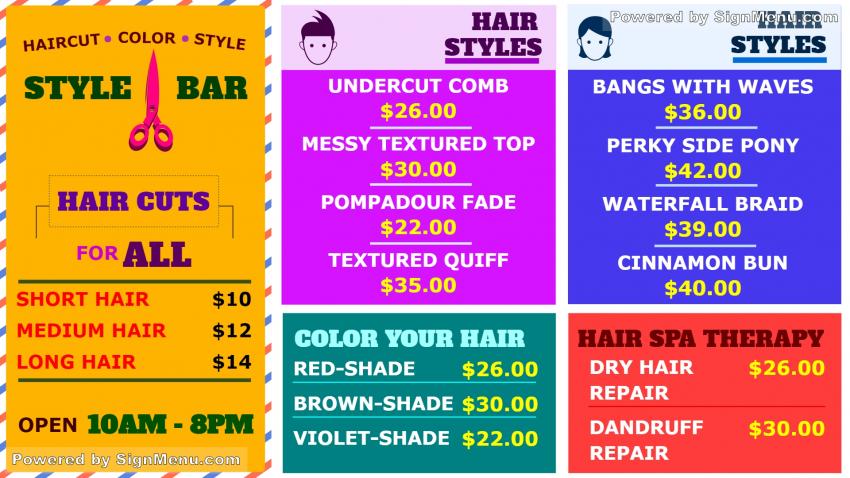Signage Design for Hair Cut