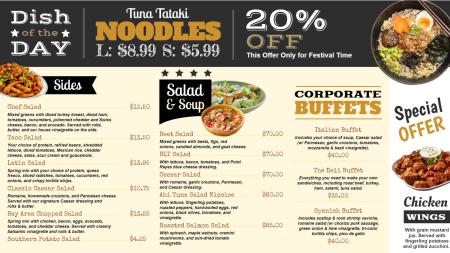 Grilled menu board for restautant