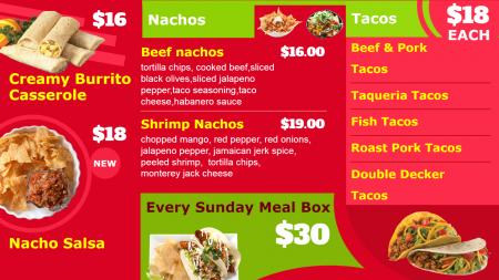 Digital Signage for Mexican Food Display