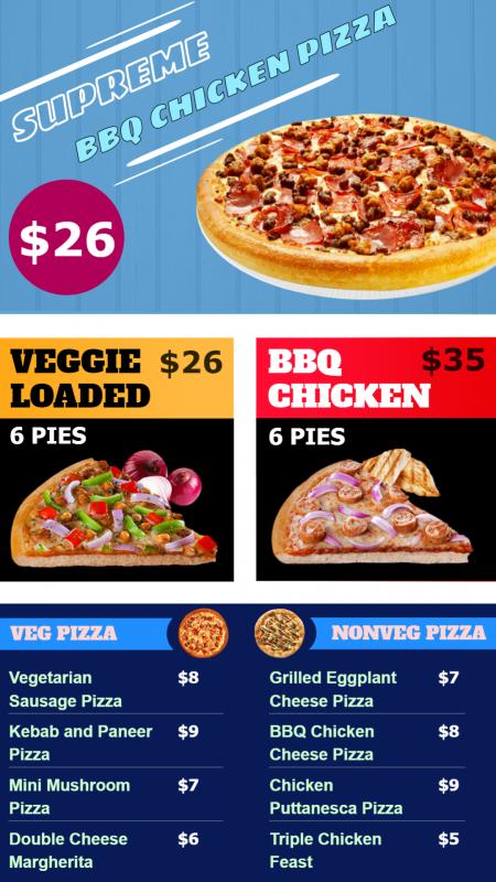 Horizontal Pizza Menu Design