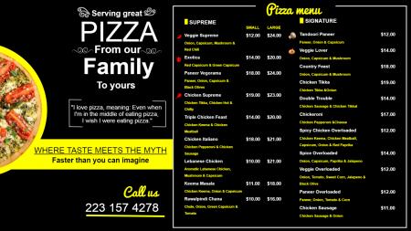 Pizza Menu Template