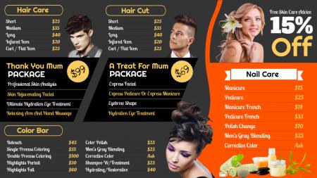 Hair cutting signage template