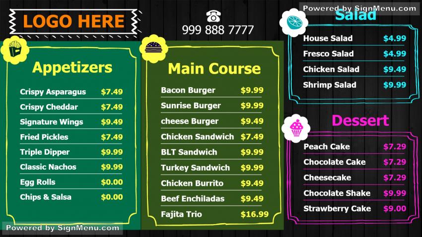 Free Horizontal Menu Design