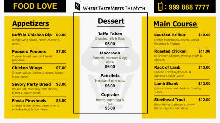 Design My food Menu