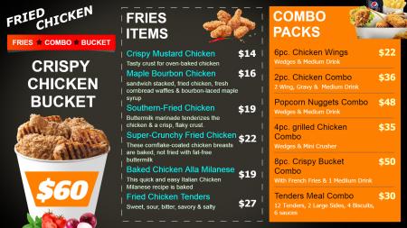 Chicken Fries Menu Board Design