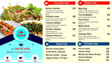 lunch Items For a Digital Signage Design