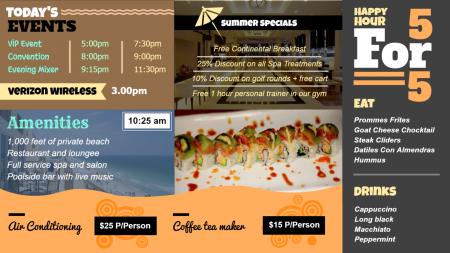 Digital display for hotel signage