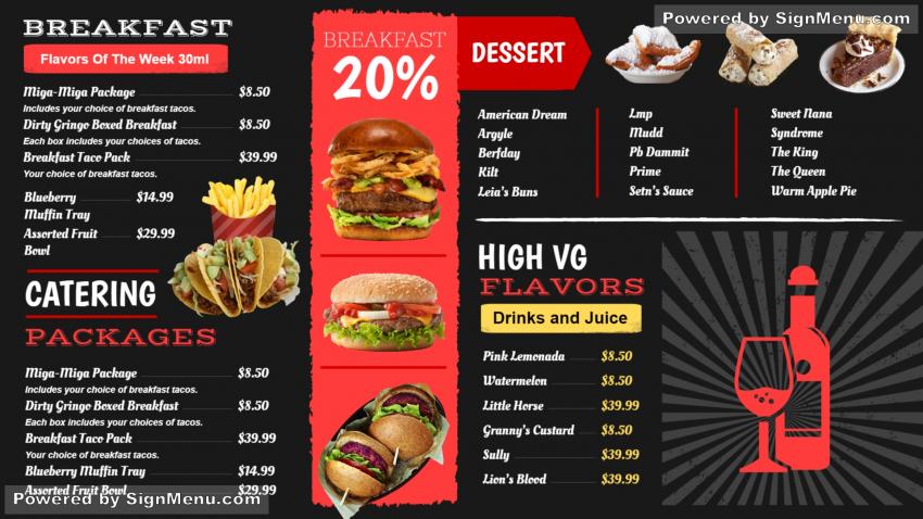 restaurant menu template