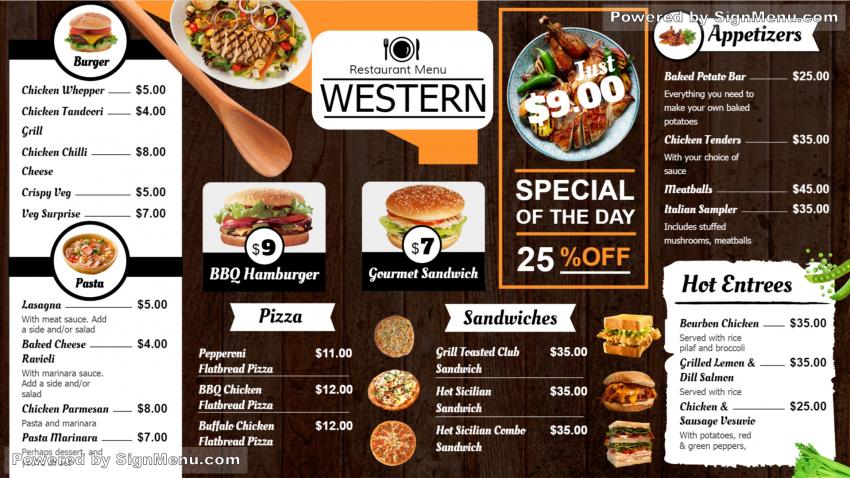 western menu board