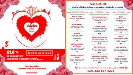 Valentine Special Menu Design