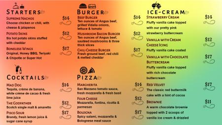 Vintage Menu board Design