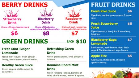 Fruit Drinks Menu Board