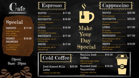 Cafe Menu Board Design