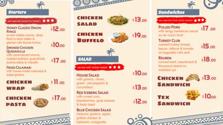 Menu Board Design