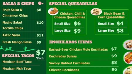 Mexican Menu Board Design