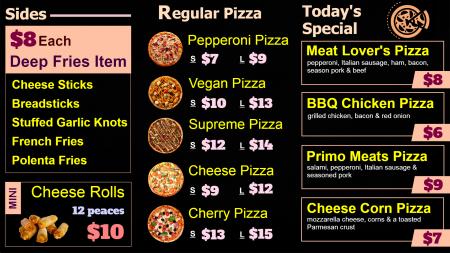 Pizza Menu Board