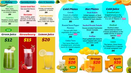 Juice Menu Board