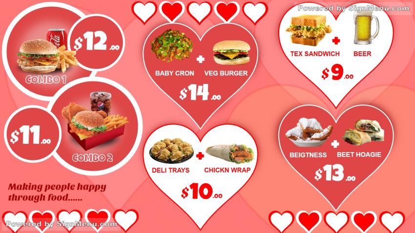 Valentine Special Menu Board