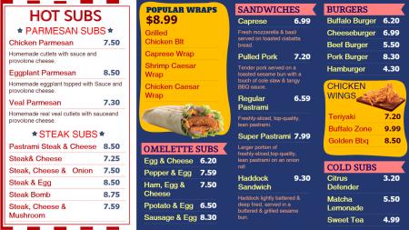 Fast Food Menu Board