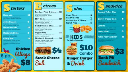 Fast Food menu