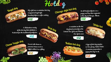 Hotdog menu