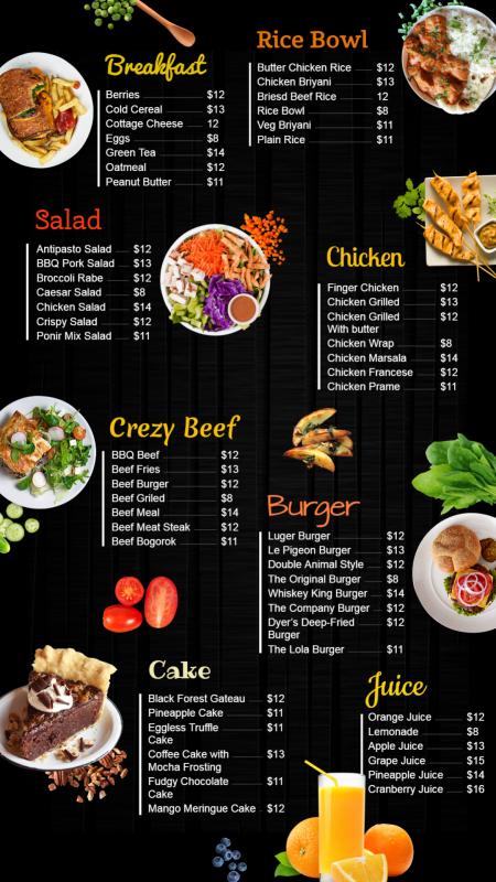 Digital background video menu board for restaurant and QSR