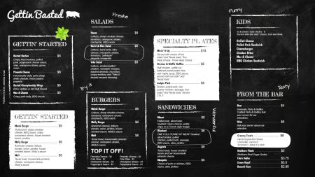 Black signage menu