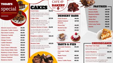 White Bakery menu